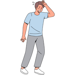 火照っている男性のイラスト