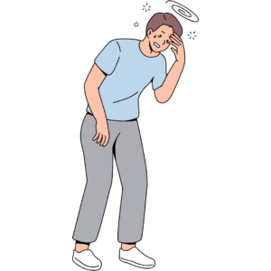 めまいがしている男性のイラスト