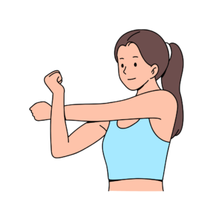 ストレッチをする女性のイラスト